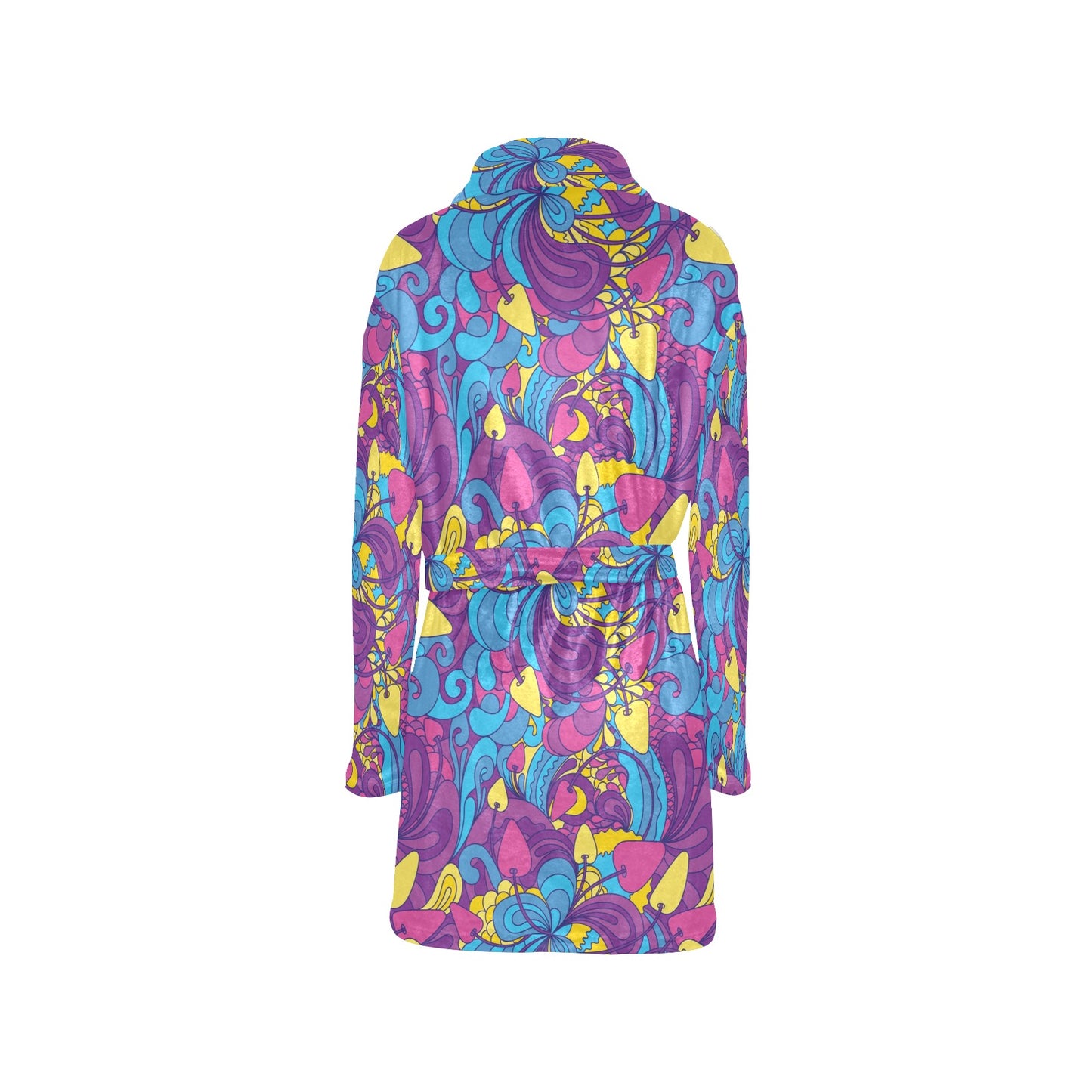 Psychedelic Mushroom Pattern Print Design A03 Women's Fleece Robe