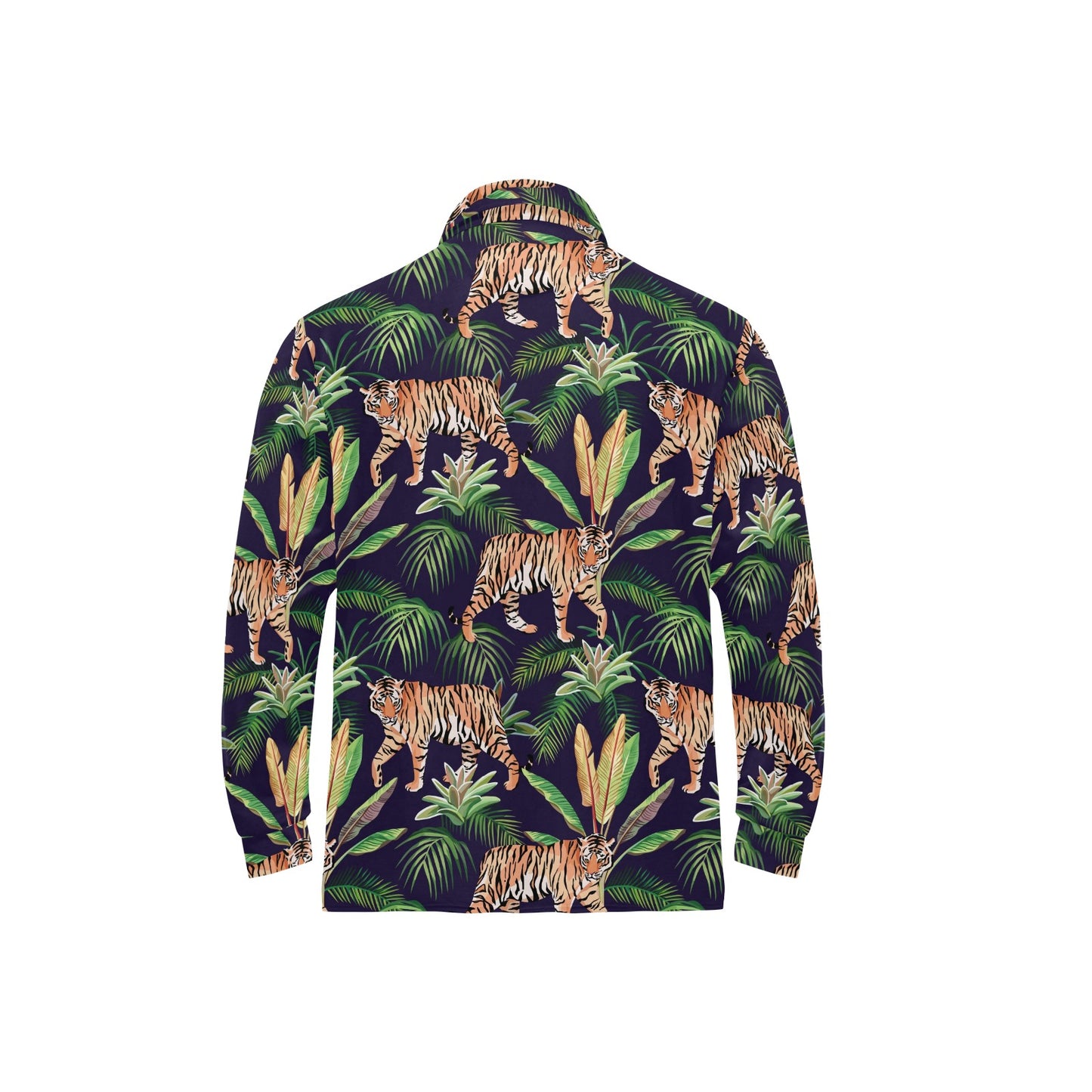 Tiger Jungle Long Sleeve Polo Shirt For Men's