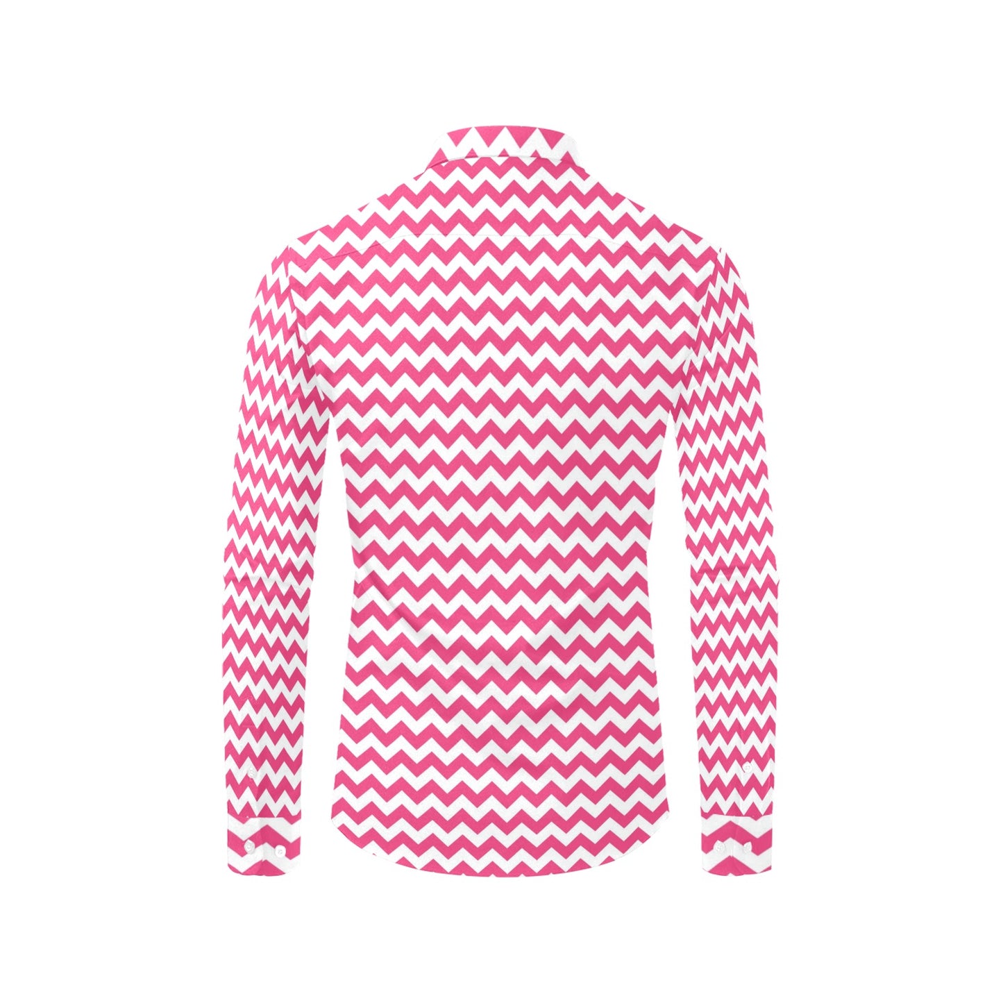 Chevron Print Design LKS402 Men's Long Sleeve Dress Shirt