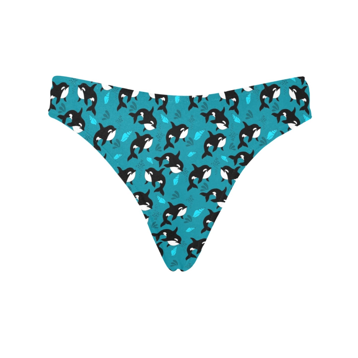 Whale Sea Design Themed Print Women's Thongs