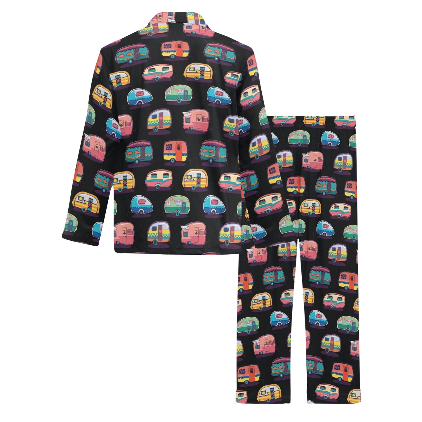 Camper Camping Pattern Men's Long Pajama Set