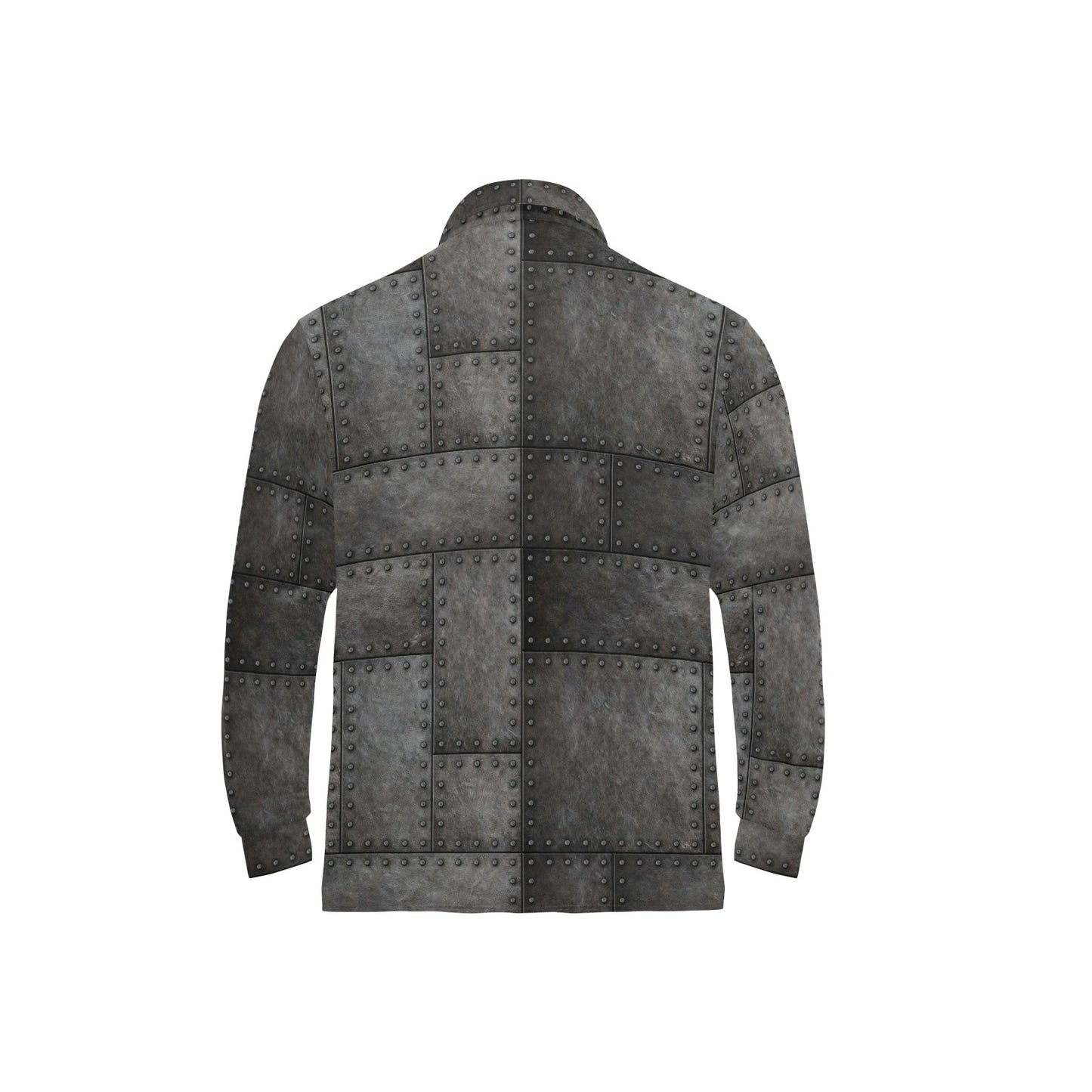 Armor Pattern Print Design 02 Long Sleeve Polo Shirt For Men's