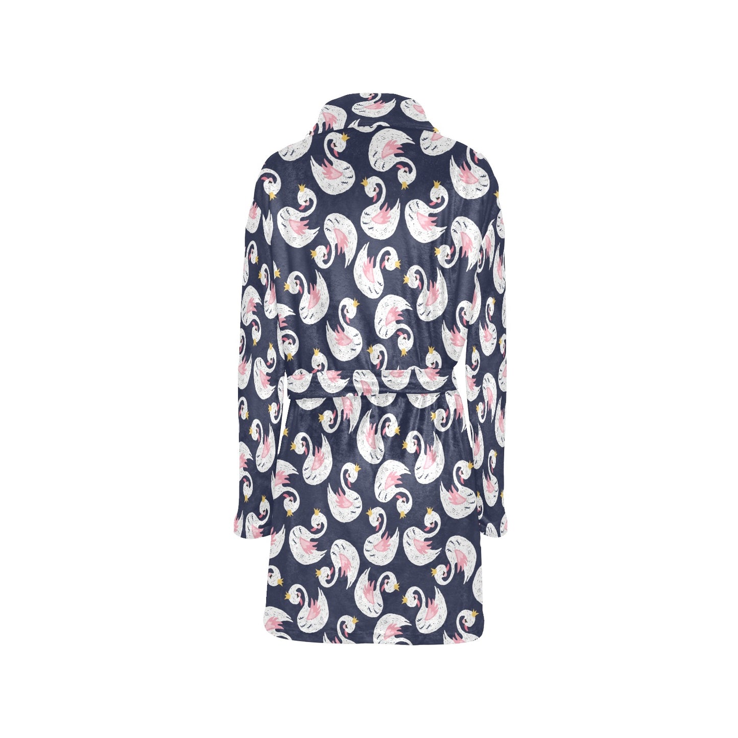 Swan Print Design LKS403 Women's Fleece Robe