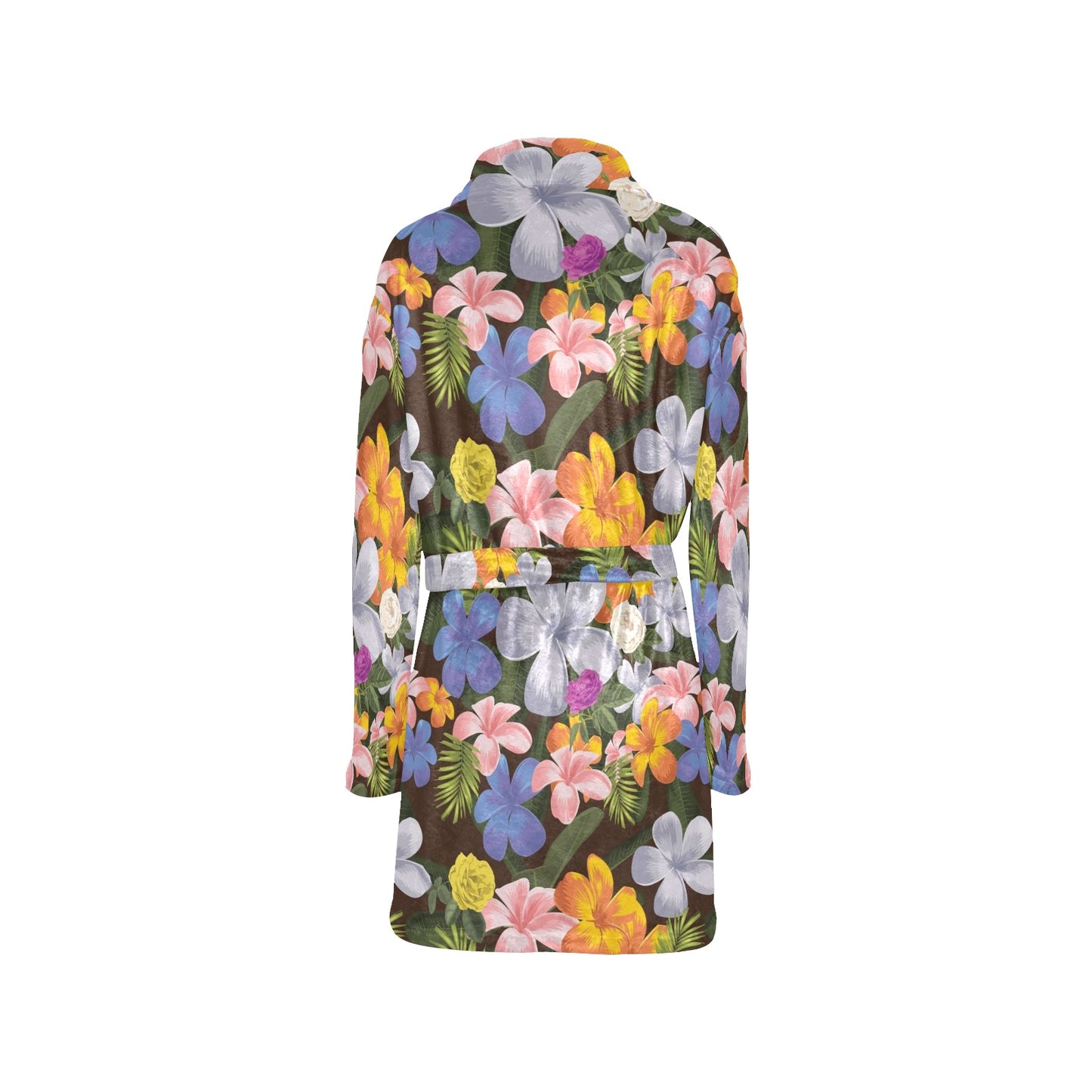 Plumeria Pattern Print Design PM03 Women's Fleece Robe