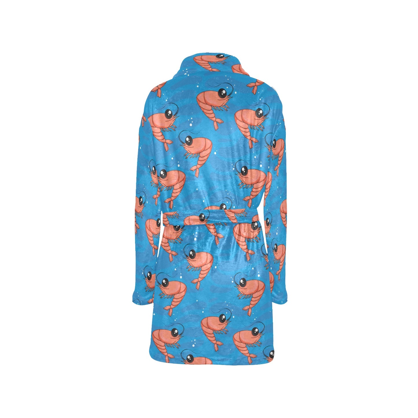 Prawn Cute Pattern Print Design 03 Women's Fleece Robe
