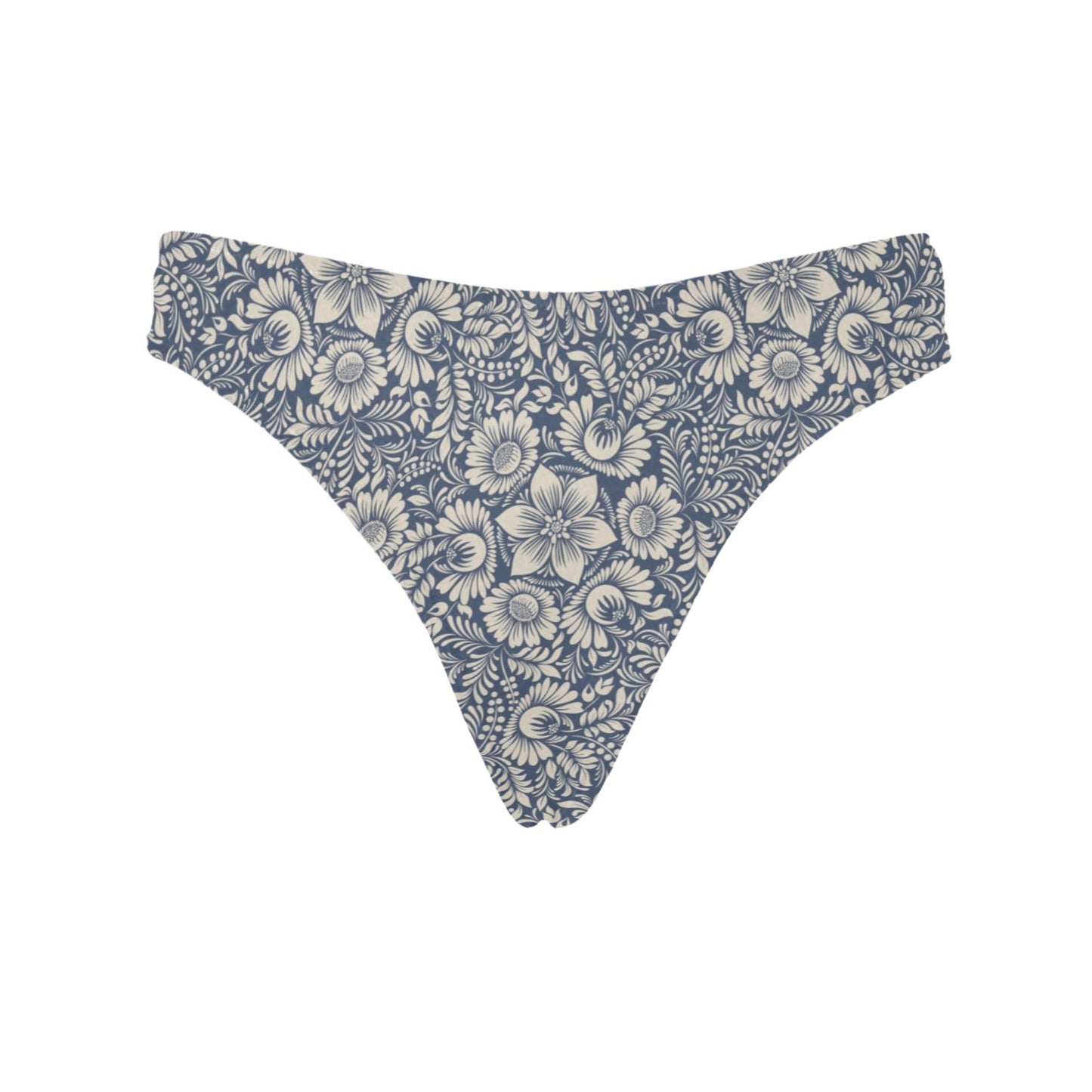 Elegant Floral Print Pattern Women's Thongs