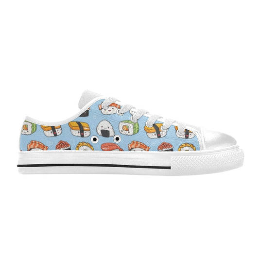 Sushi Print Design LKS303 Women's White Low Top Shoes
