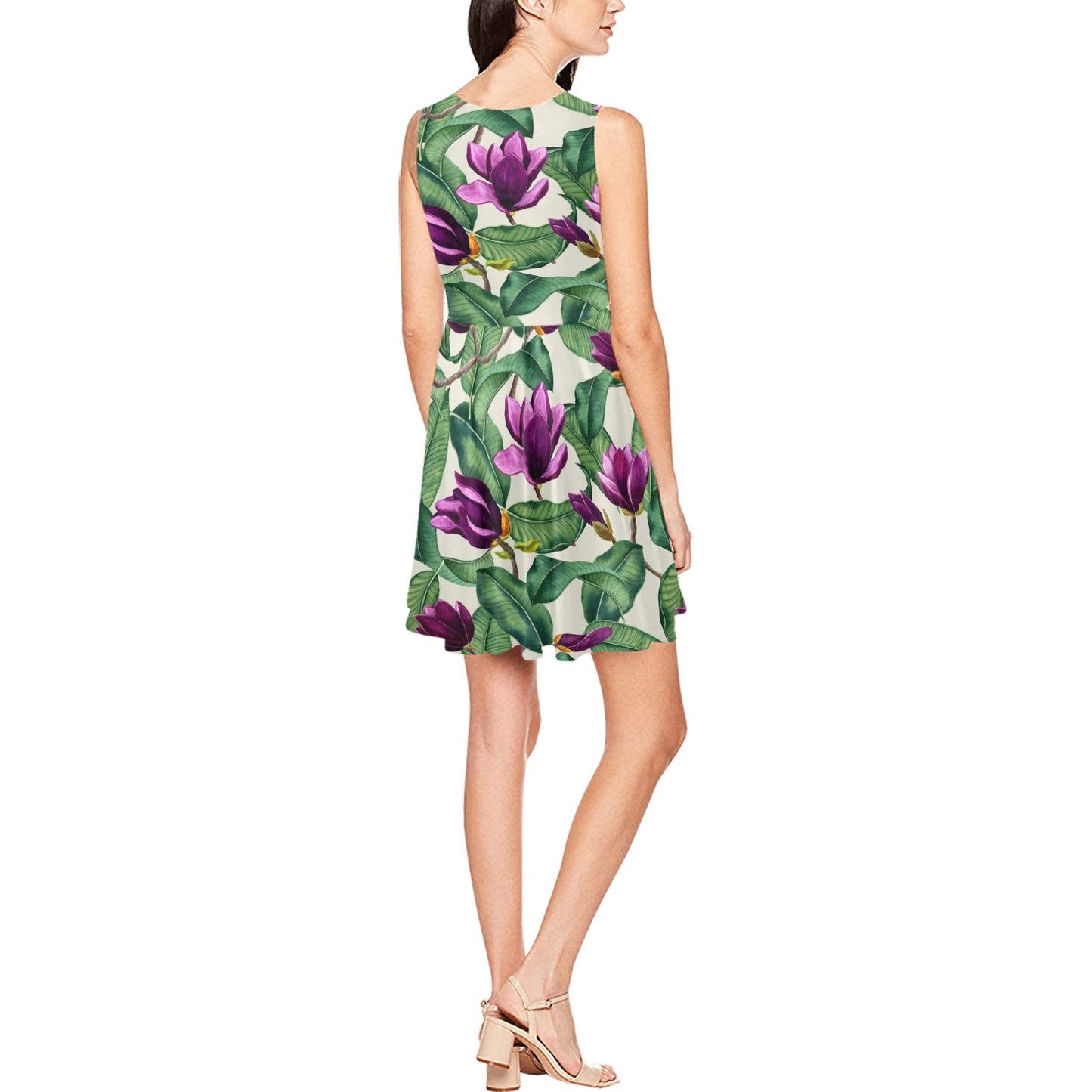 Magnolia Pattern Print Design MAG07 Sleeveless Dress