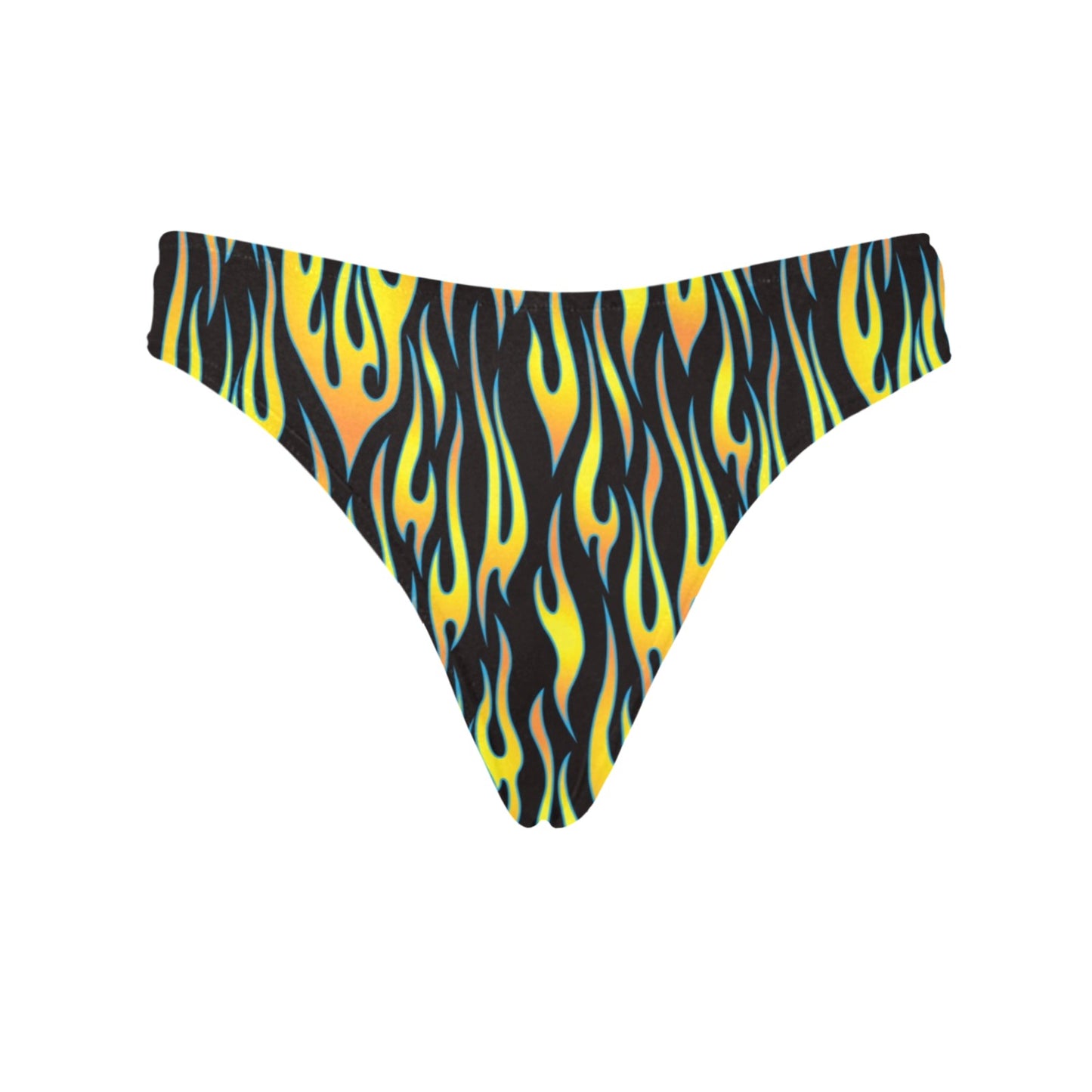 Flame Fire Yellow Pattern Women's Thongs