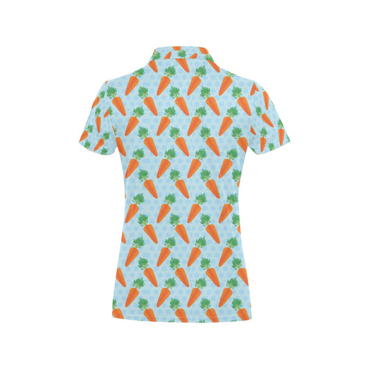 Carrot Pattern Print Design 01 Women's Polo Shirt