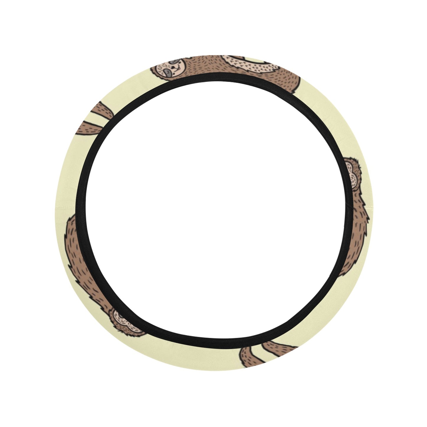 Sloth Print Design LKS3010 Steering Wheel Cover with Elastic Edge
