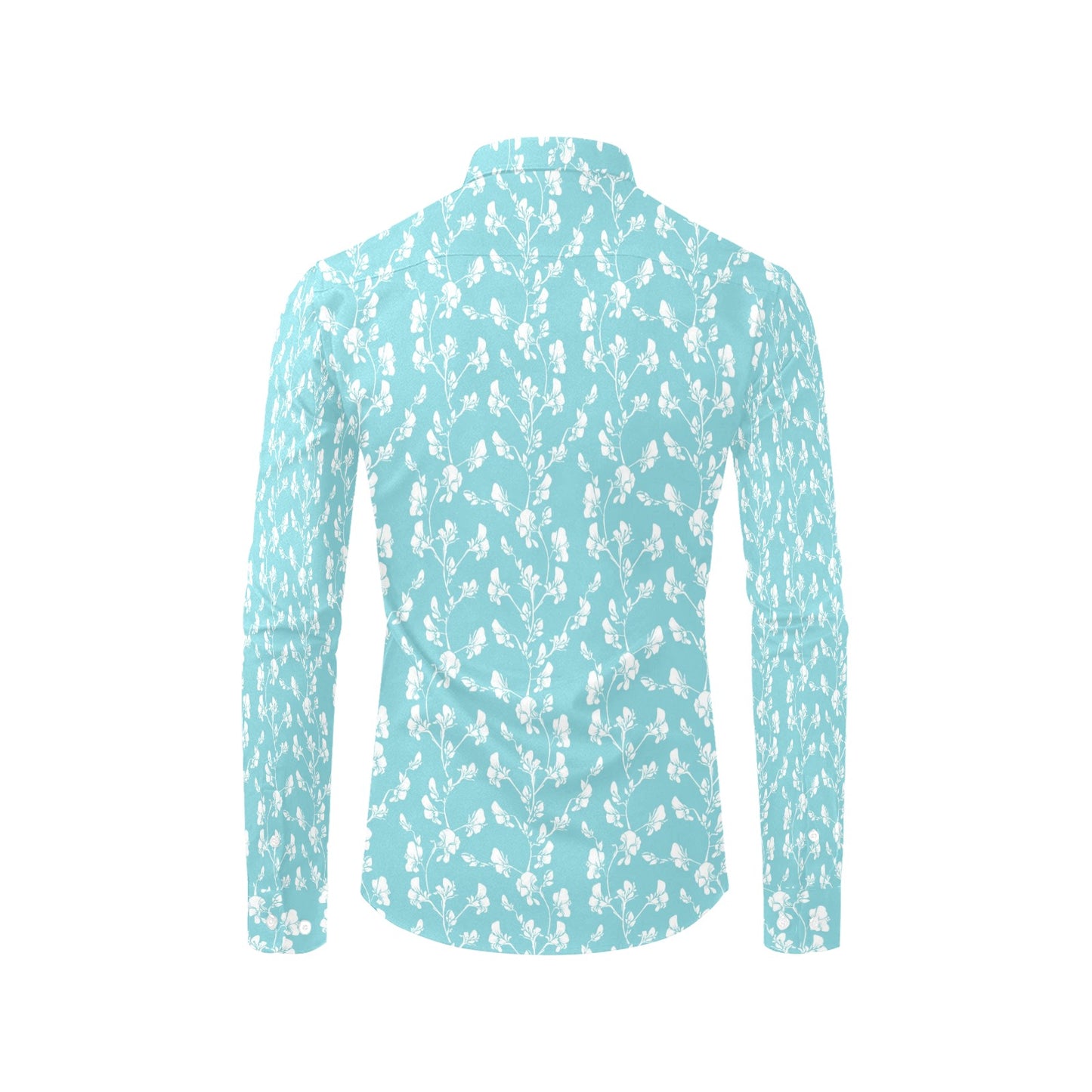 Sweet Pea Print Design LKS302 Men's Long Sleeve Dress Shirt