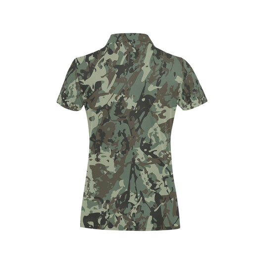 Camouflage Pattern Print Design 06 Women's Polo Shirt