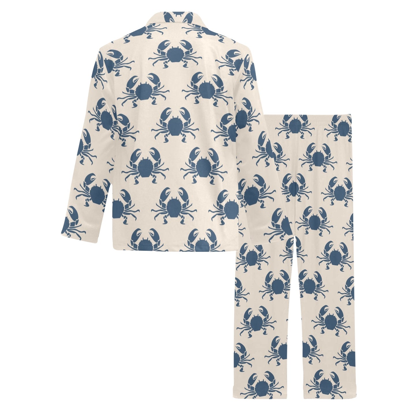 Crab Pattern Print Design 02 Men's Long Pajama Set