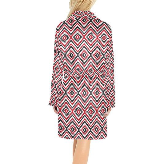 Native American Themed Tribal Print Women's Fleece Robe