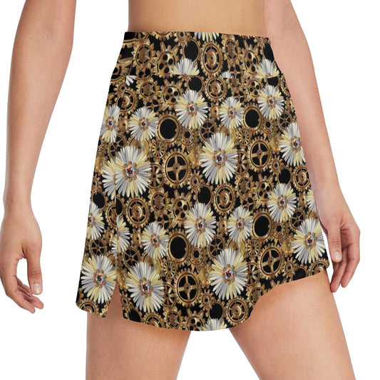 Steampunk Print Design LKS305 17" Golf & Pickleball Skort with Pockets