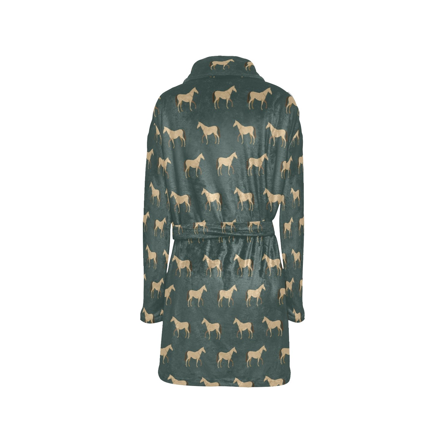Horse Classic Themed Pattern Print Women's Fleece Robe