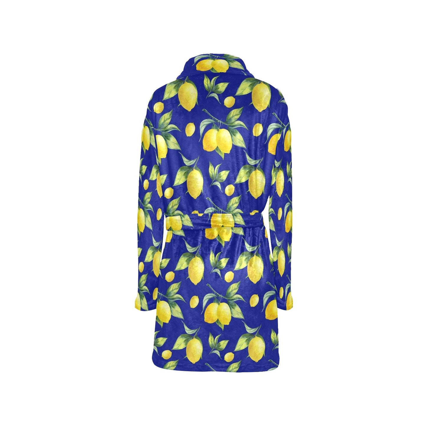 Lemon Pattern Print Design LM06 Women's Fleece Robe