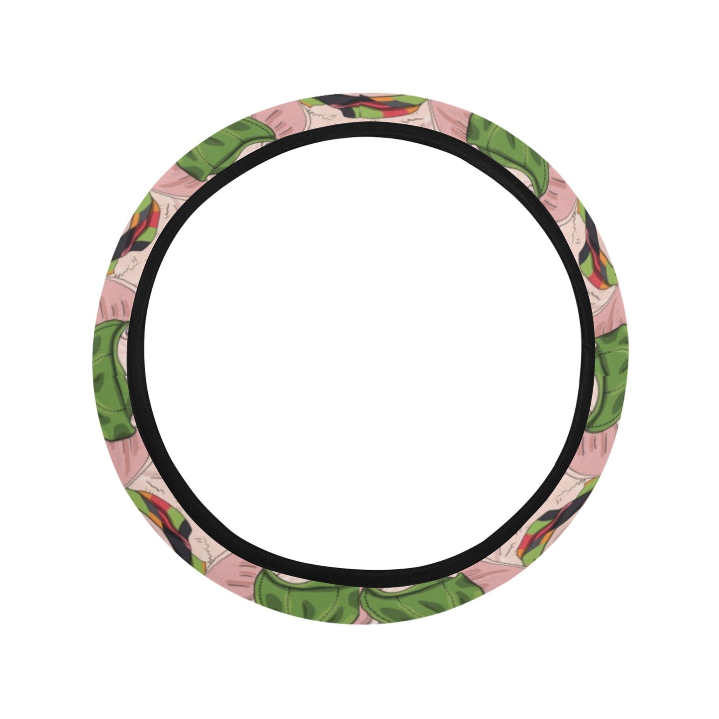 Pig Print Design LKS403 Steering Wheel Cover with Elastic Edge