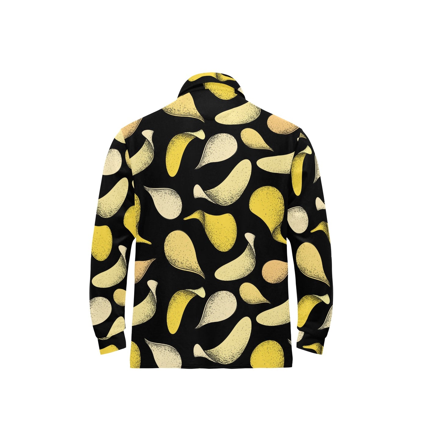 Potato Pattern Print Design A02 Long Sleeve Polo Shirt For Men's