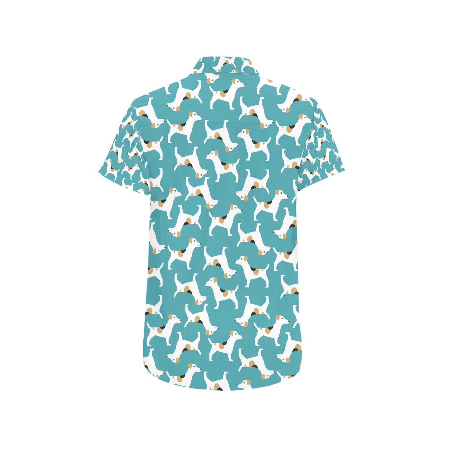 Russell Terriers Print Design LKS301 Men Short Sleeve Button Up Shirt