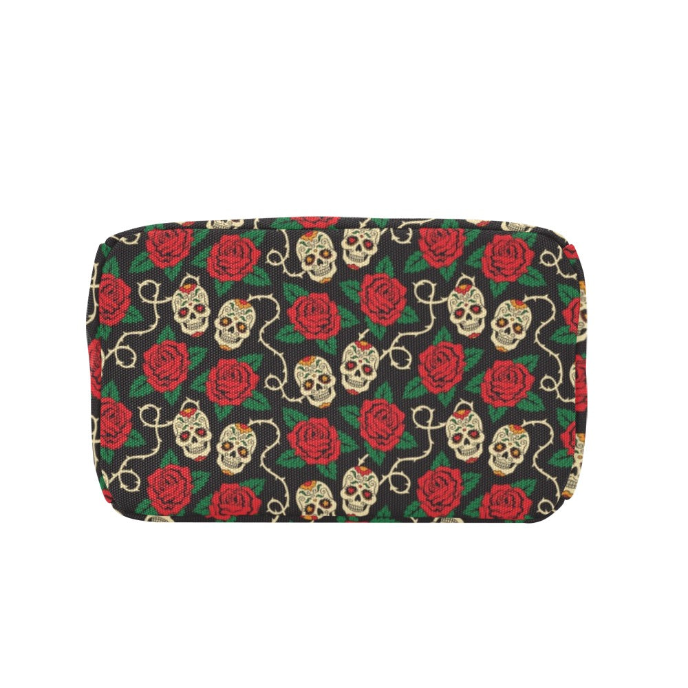 Sugar Skull Red Rose Print Design LKS301 Insulated Lunch Bag
