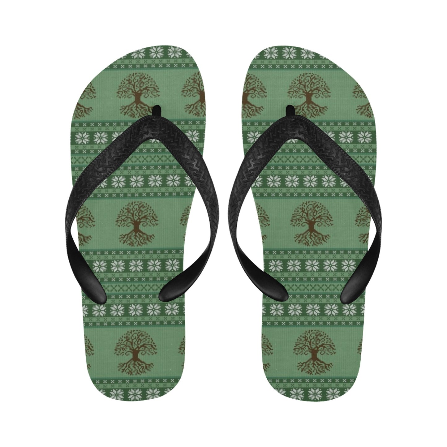 Tree Of Life Knit Style Print Design LKS301 Flip Flops