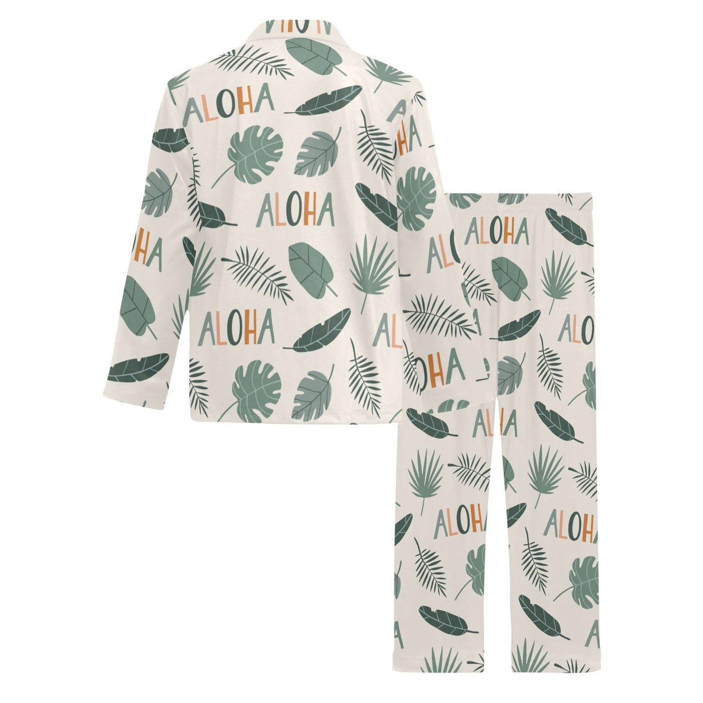 Aloha Hawaii Pattern Print Design 05 Men's Long Pajama Set