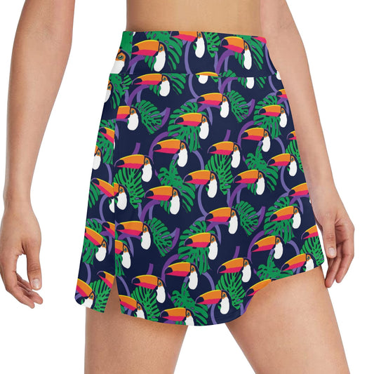Toucan Print Design LKS302 17" Golf & Pickleball Skort with Pockets