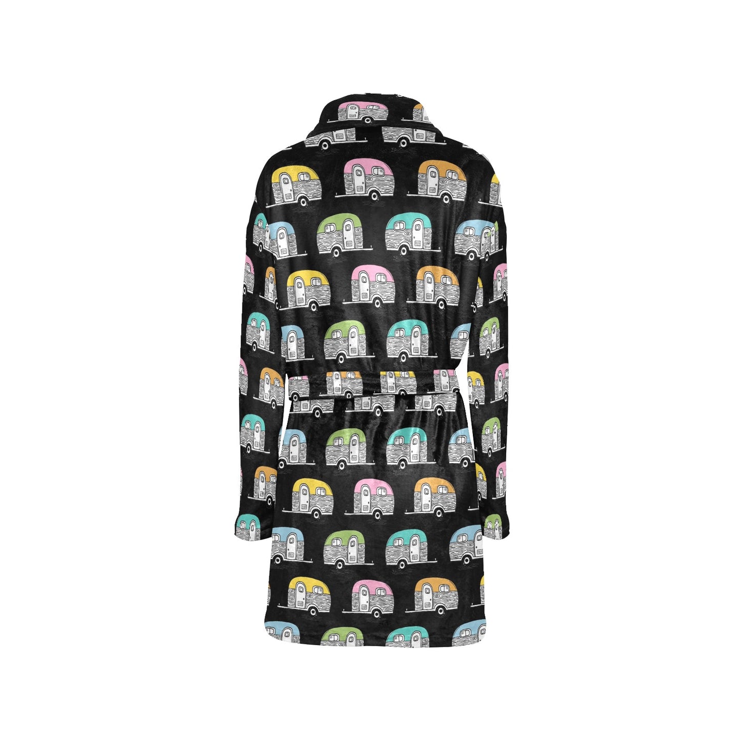 Camper Pattern Camping Themed No 2 Print Women's Fleece Robe