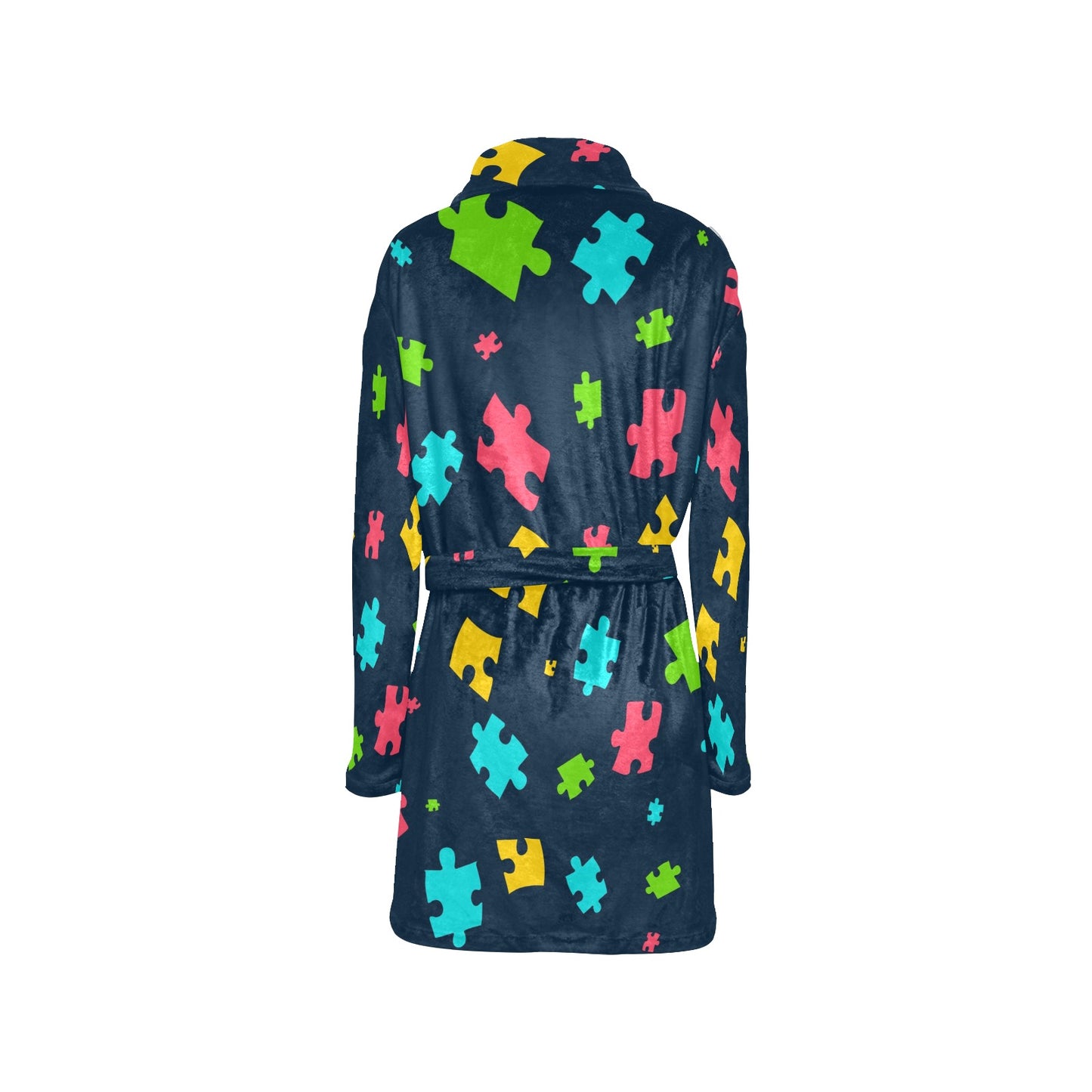 Autism Awareness Colorful Design Print Women's Fleece Robe