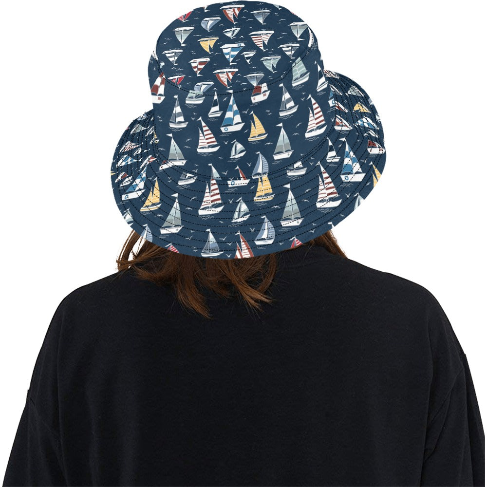 Sailboat Print Design LKS306 Unisex Bucket Hat