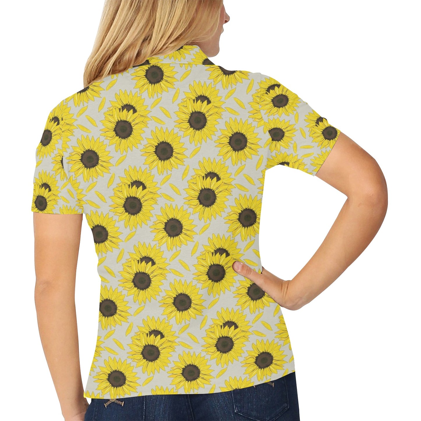 Sunflower Print Design LKS309 Women's Polo Shirt