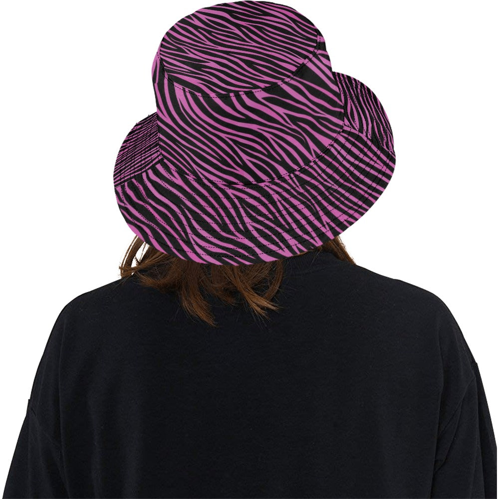 Zebra Pink Print Design LKS304 Unisex Bucket Hat
