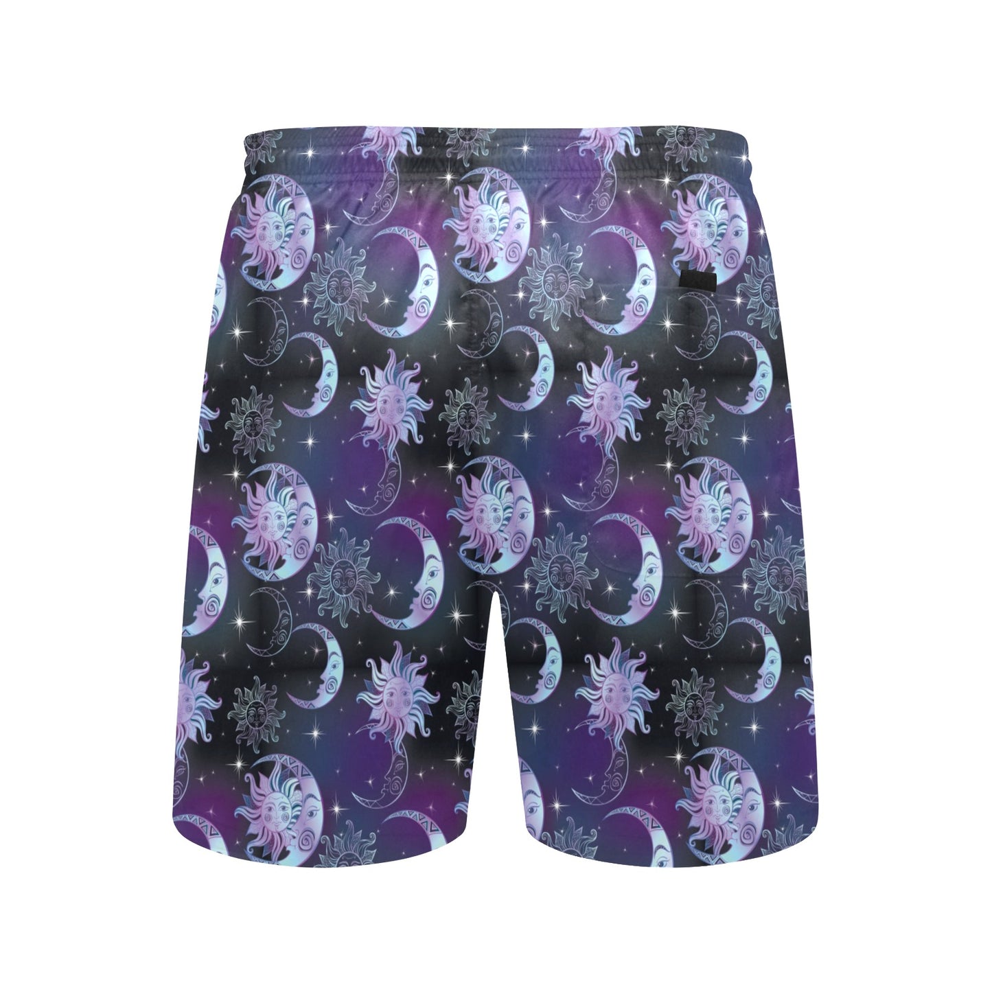 Sun Moon Print Design LKS303 Men's Swim Trunks Beach Shorts