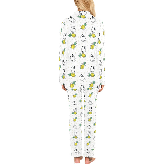 Bull Terriers Pattern Print Design 05 Women's Long Pajama Set