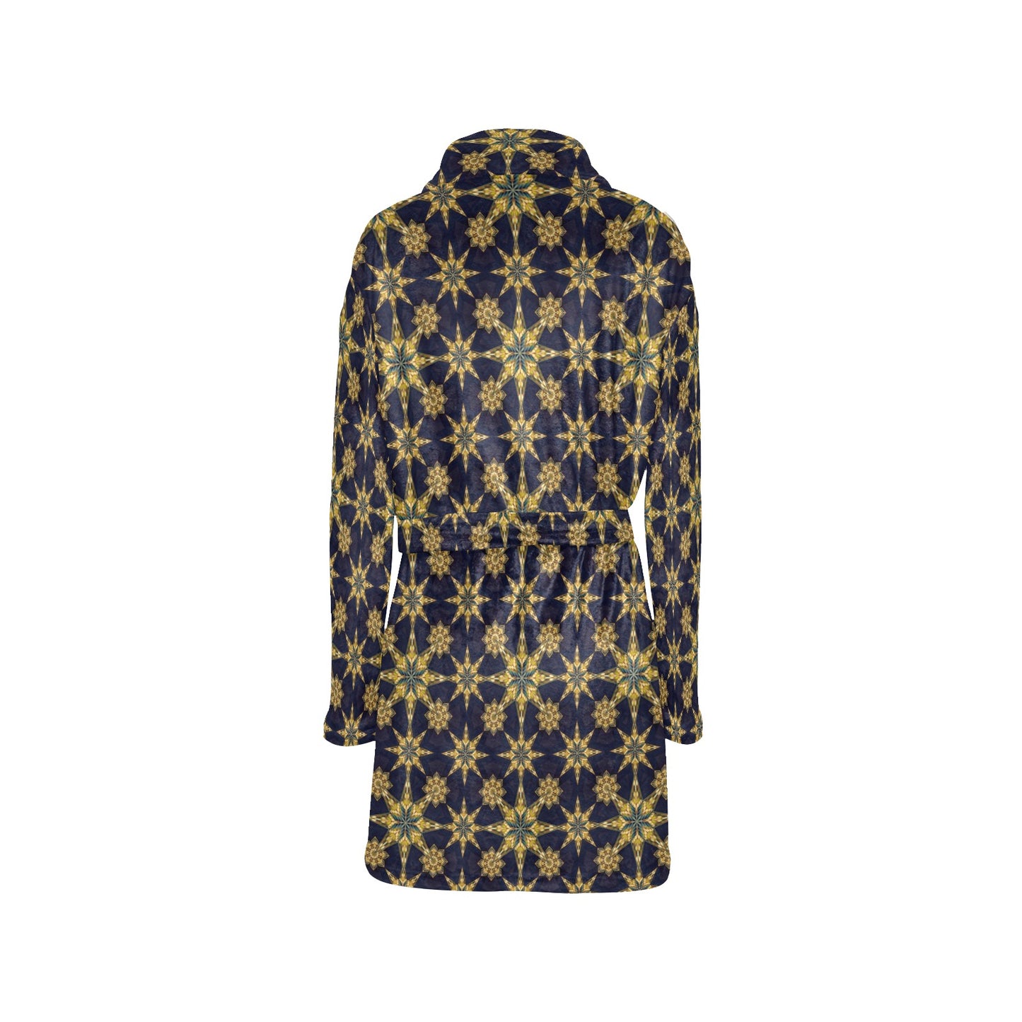 kaleidoscope Gold Print Design Women's Fleece Robe