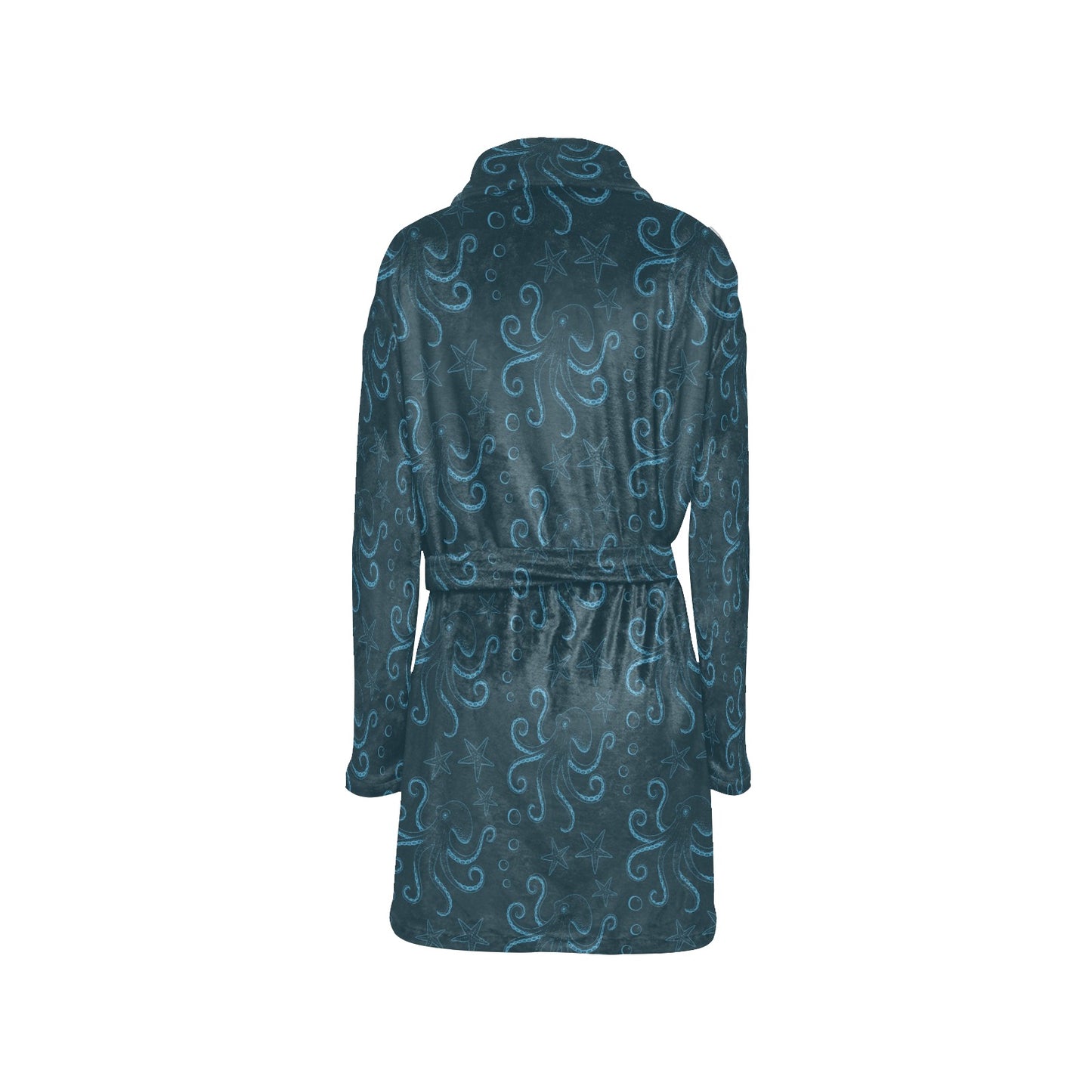Octopus Pattern Print Design A05 Women's Fleece Robe