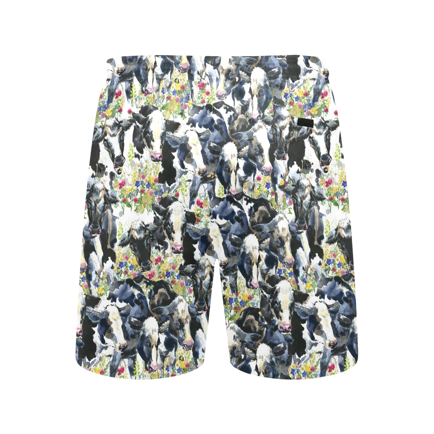 Cow Watercolor Print Pattern Men's Swim Trunks Beach Shorts
