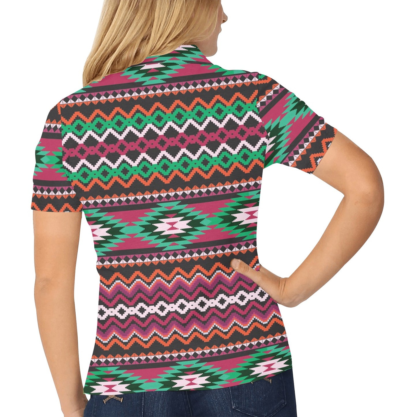 Mexican Pattern Print Design 01 Women's Polo Shirt