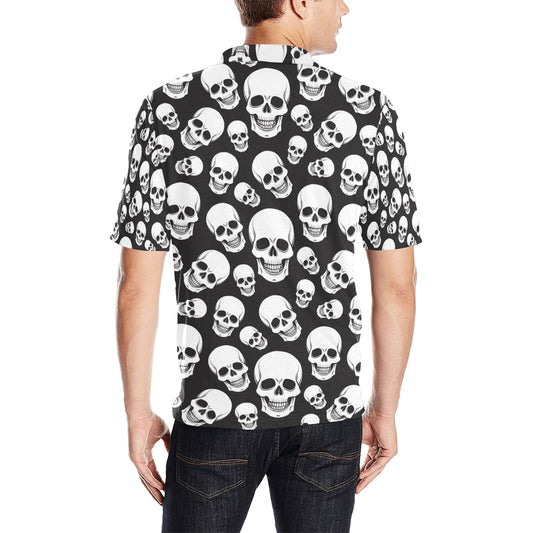 Skull Print Design LKS301 Men Polo Shirt