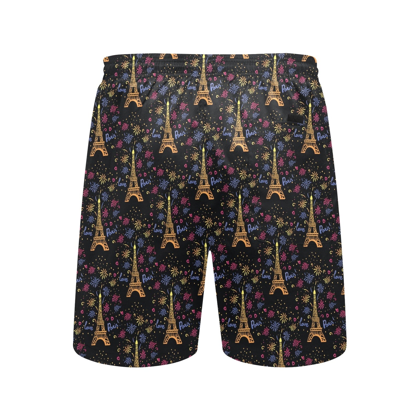 Eiffel Tower Love Paris Print Men's Swim Trunks Beach Shorts