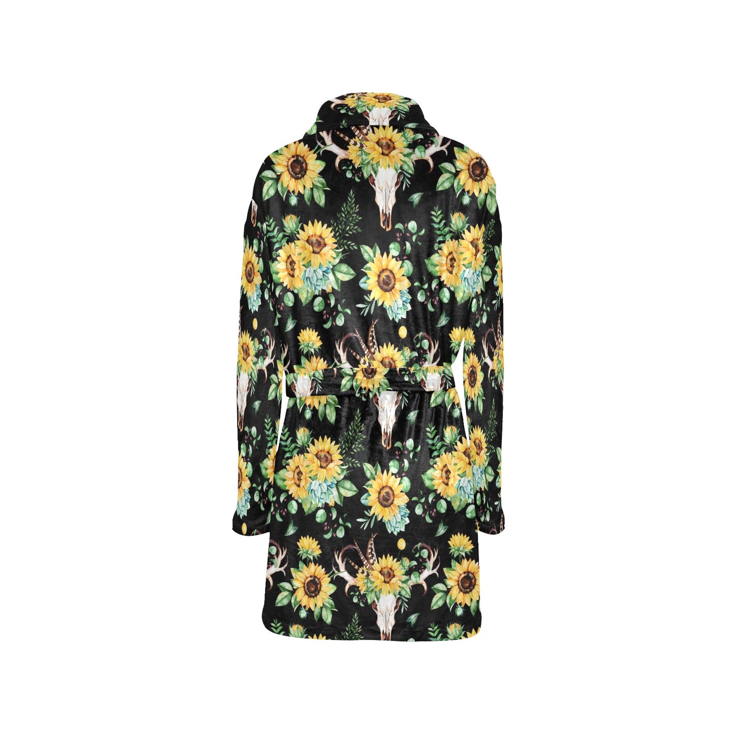 Sunflower Pattern Print Design SF08 Women's Fleece Robe