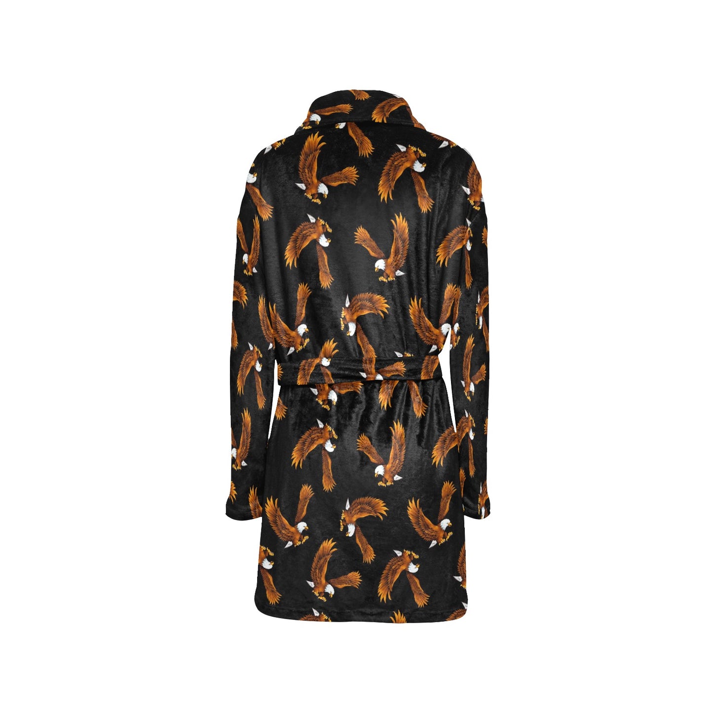 Eagles Print Pattern Women's Fleece Robe