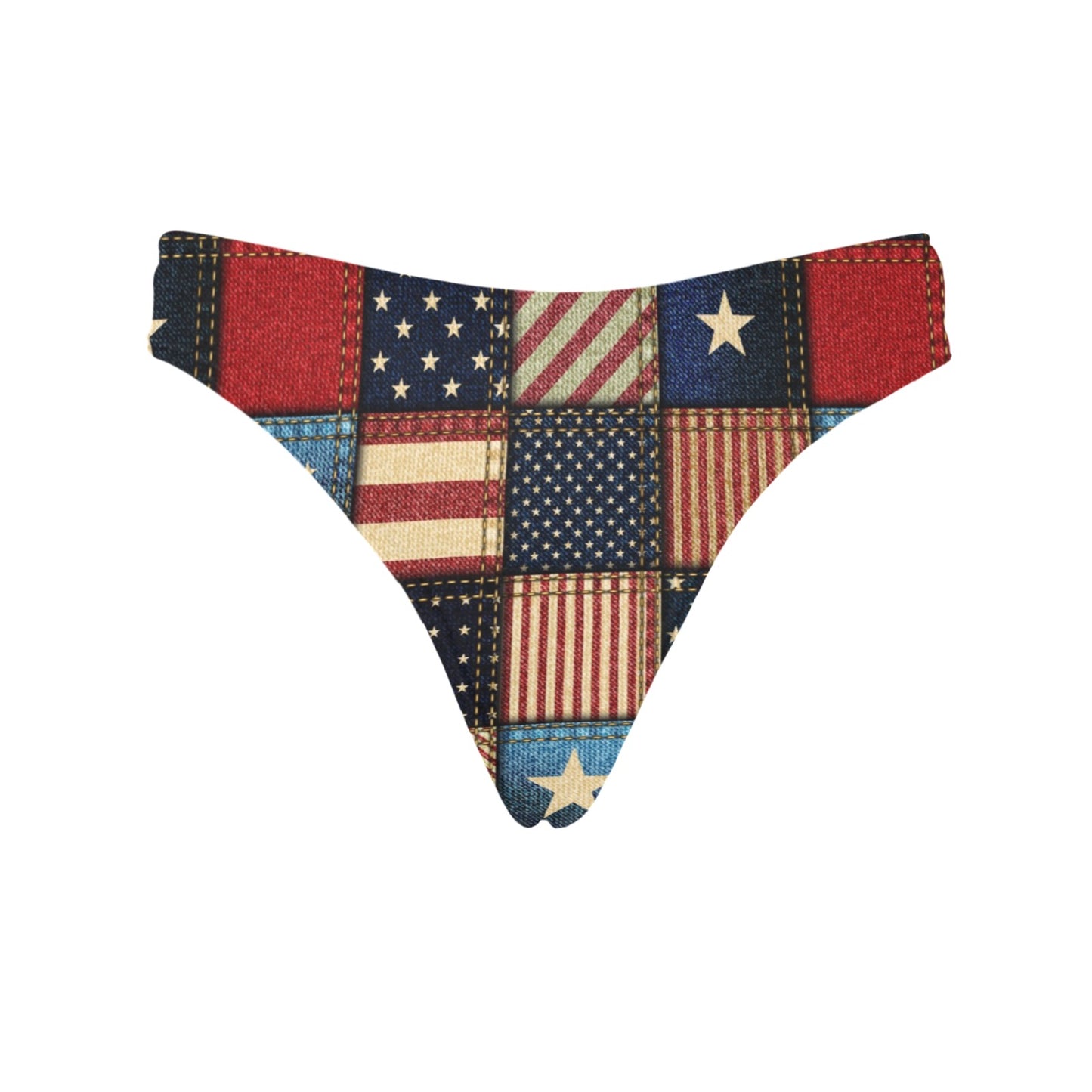 American flag Patchwork Design Women's Thongs