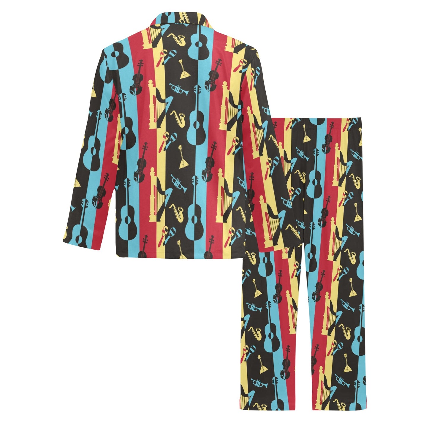 Jazz Pattern Print Design 02 Men's Long Pajama Set