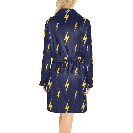 Lightning Thunder Pattern Print Design 03 Women's Fleece Robe