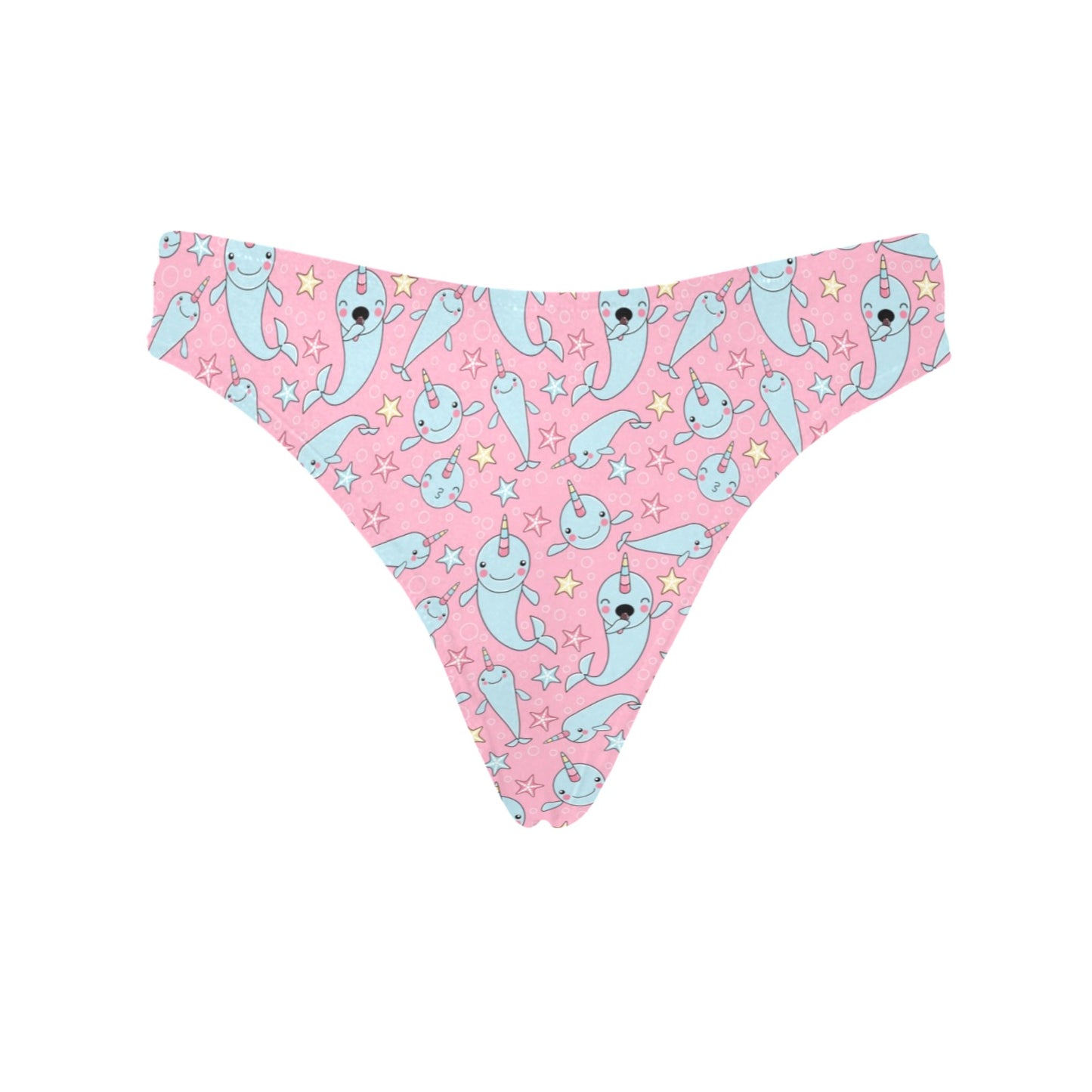 Narwhal Cartoon Cute Print Women's Thongs