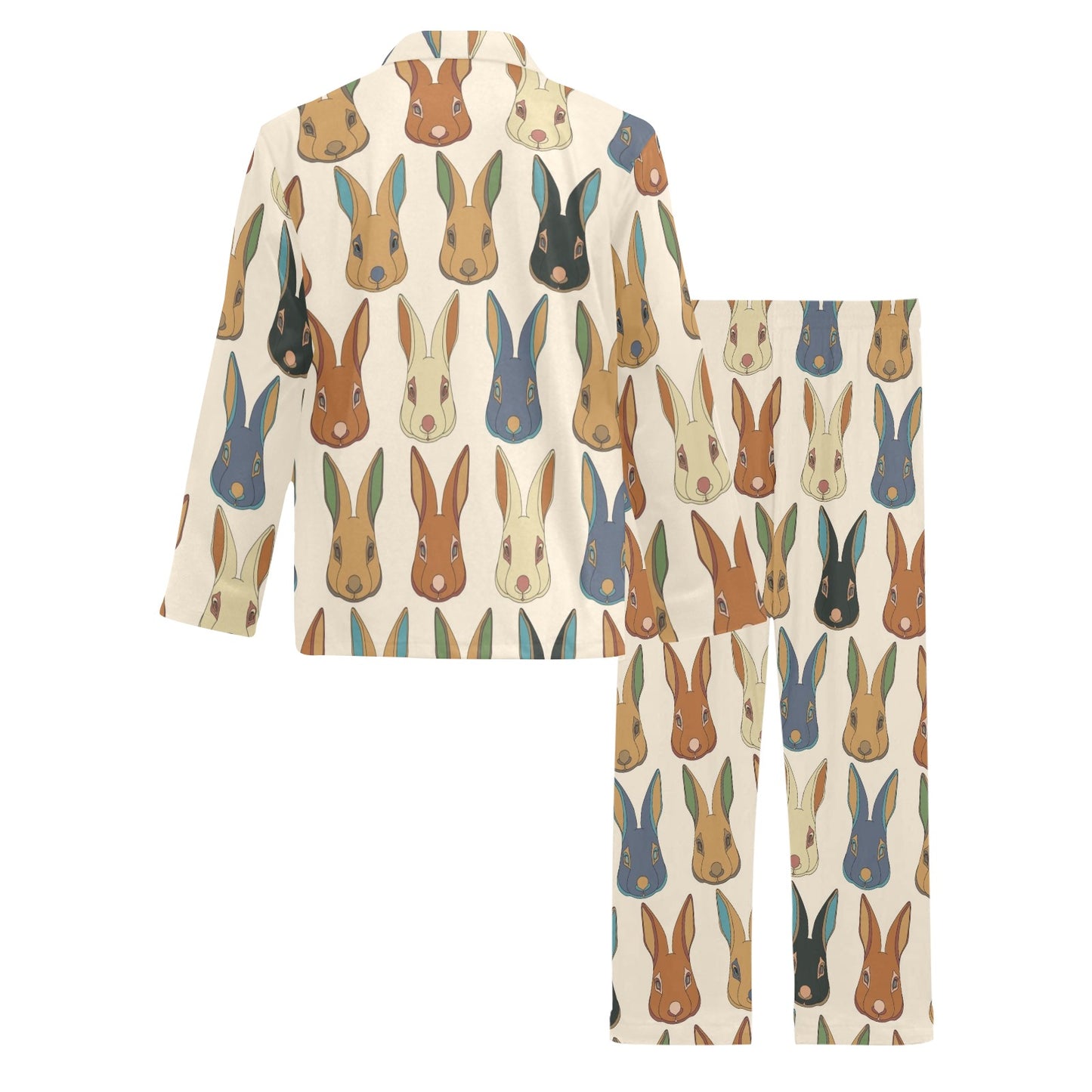 Rabbit Pattern Print Design RB04 Men's Long Pajama Set