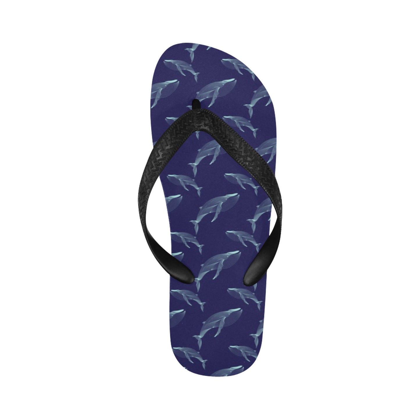 Blue Whale Print Design LKS402 Flip Flops